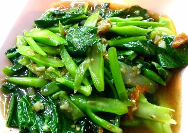 Food recipes Kale fish ยอดคะน้าปลาอินทรีย์