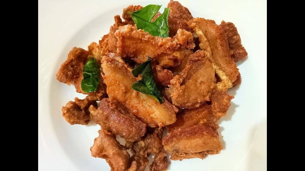 สูตรอาหาร หมูทอดกะปิ Fried Pork